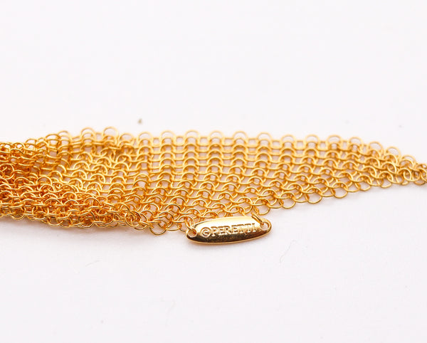 TIFFANY & CO. 1980 Elsa Peretti Draped Mesh Necklace in 18Kt Gold Vermeil On Silver