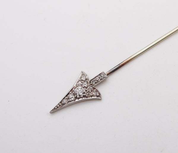 -Bailey Banks & Biddle 1925 Art Deco Arrow Jabot In Platinum 18Kt And Diamonds