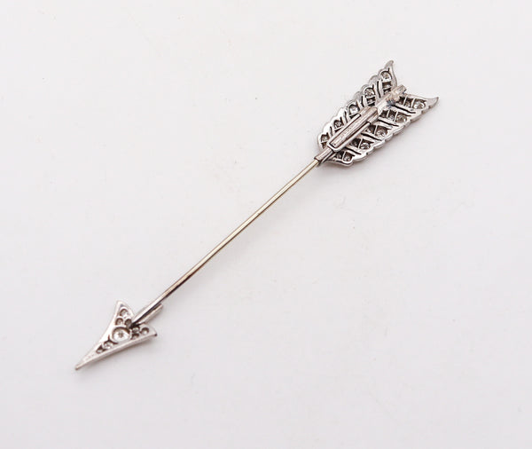 -Bailey Banks & Biddle 1925 Art Deco Arrow Jabot In Platinum 18Kt And Diamonds