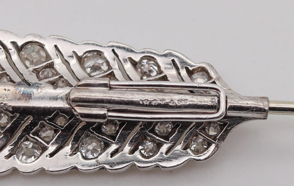 -Bailey Banks & Biddle 1925 Art Deco Arrow Jabot In Platinum 18Kt And Diamonds