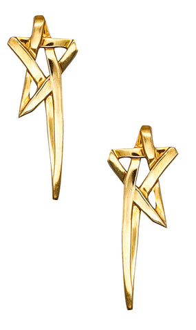 -Tiffany Co. By Paloma Picasso Pair Of Stars Earrings In 18Kt Yellow Gold