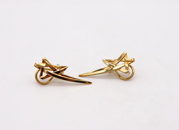 -Tiffany Co. By Paloma Picasso Pair Of Stars Earrings In 18Kt Yellow Gold