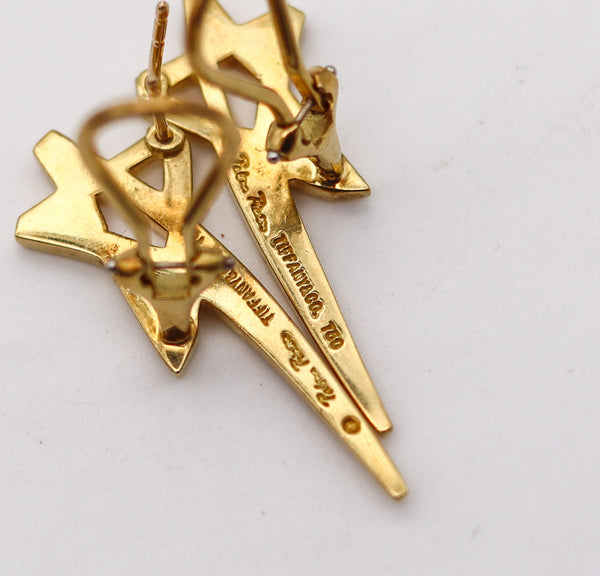 -Tiffany Co. By Paloma Picasso Pair Of Stars Earrings In 18Kt Yellow Gold