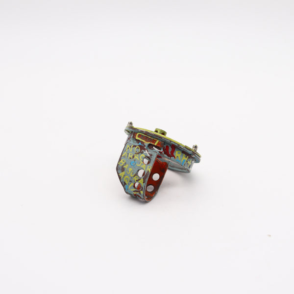 CHRISTIAN QUICENO 2017 Conceptual Sculptural Ring In Recycled Materials