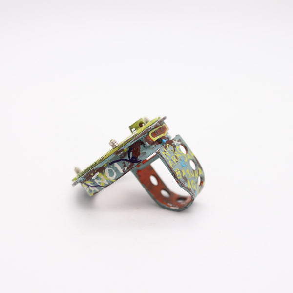 CHRISTIAN QUICENO 2017 Conceptual Sculptural Ring In Recycled Materials