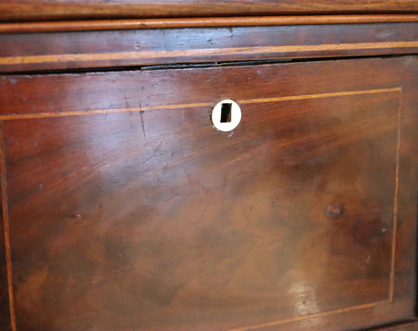 AMERICAN 1820 Miniature Secrétaire Jewelry Box With Drawers In Mahogany Wood