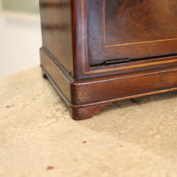 AMERICAN 1820 Miniature Secrétaire Jewelry Box With Drawers In Mahogany Wood