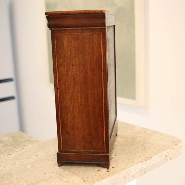 AMERICAN 1820 Miniature Secrétaire Jewelry Box With Drawers In Mahogany Wood
