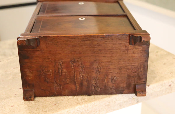AMERICAN 1820 Miniature Secrétaire Jewelry Box With Drawers In Mahogany Wood