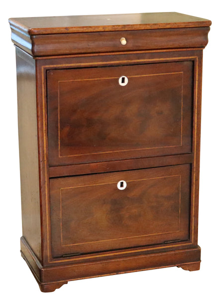 AMERICAN 1820 Miniature Secrétaire Jewelry Box With Drawers In Mahogany Wood