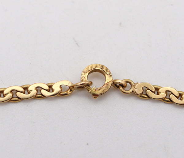 -Marchisio Napoleone 1935 Italian Art Deco Long Chain In Solid 18Kt Yellow Gold