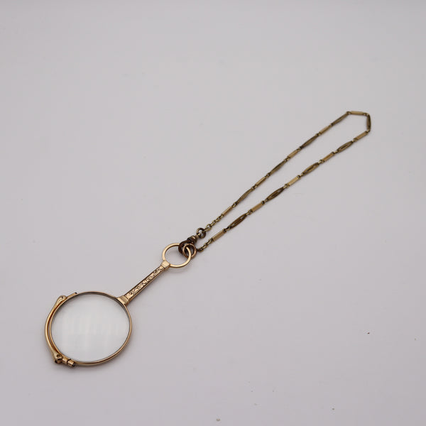 LORGNETTE 1920 Art Deco Folding Opera Glass Spectacles Pendant