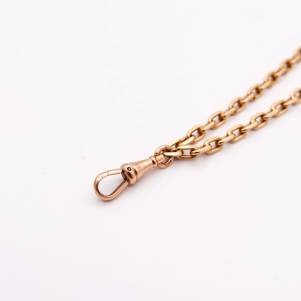 ART DECO 1930 Bold Links Chain Necklace In 18Kt Yellow Gold With Lobster Lock