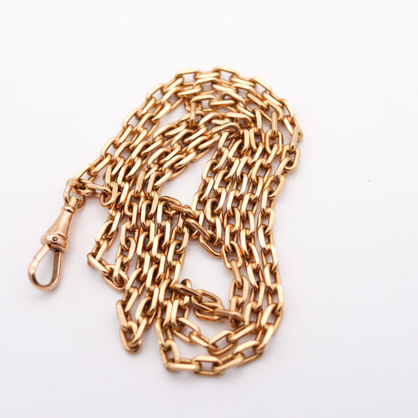 ART DECO 1930 Bold Links Chain Necklace In 18Kt Yellow Gold With Lobster Lock