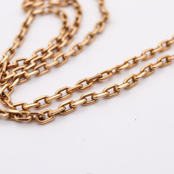 ART DECO 1930 Bold Links Chain Necklace In 18Kt Yellow Gold With Lobster Lock