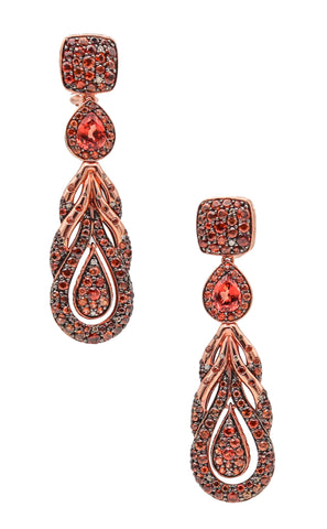 -John Hardy Cinta Dangle Earrings In 18Kt Gold With Spinel Zircon And Diamonds