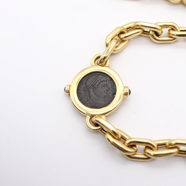 FRATELLI TERZIANI 330 AD Roman Coins Station Necklace In Solid 18Kt Yellow Gold