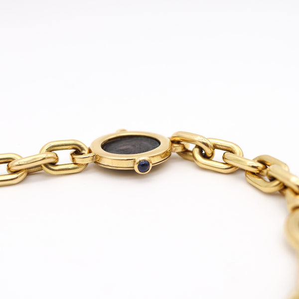 FRATELLI TERZIANI 330 AD Roman Coins Station Necklace In Solid 18Kt Yellow Gold