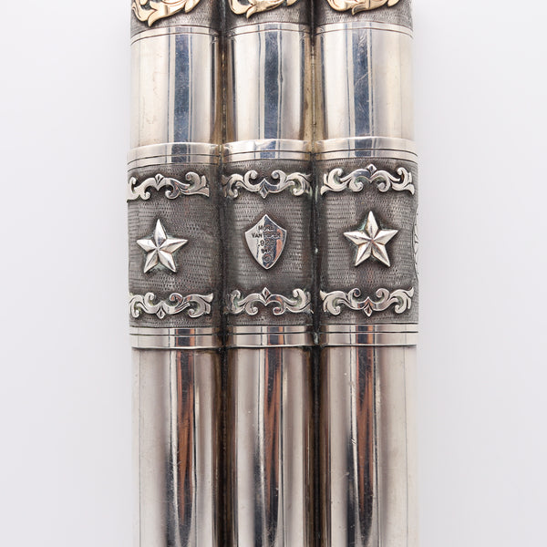 Mona Van Riper Triple Churchill Cigar Box Case In 14kt Gold And Sterling Silver