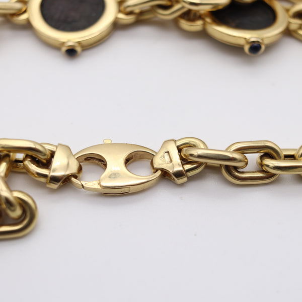 FRATELLI TERZIANI 330 AD Roman Coins Station Necklace In Solid 18Kt Yellow Gold