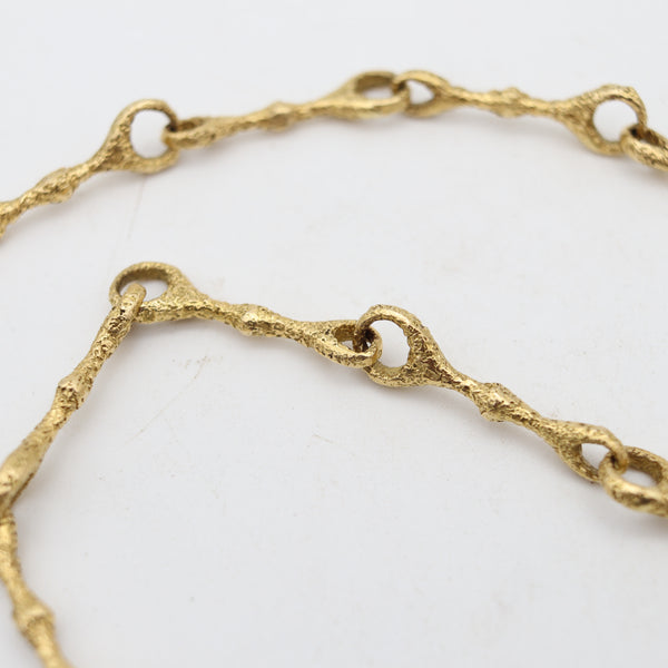 GEORGE BRAQUE Paris 1963 Sculptural Procris Necklace In 18Kt Gold With Enamel