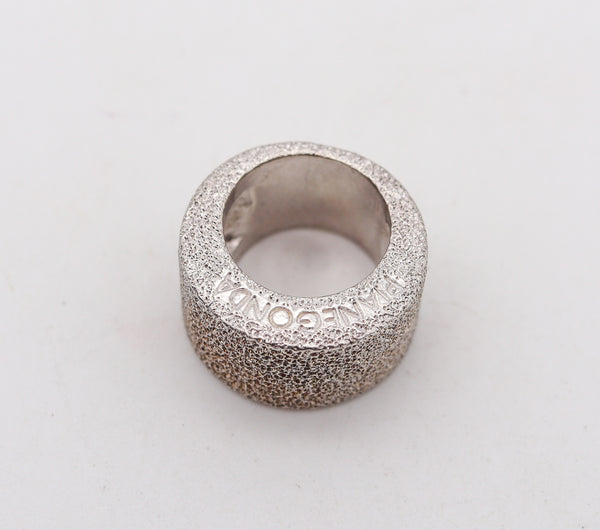 -Pianegonda Sculptural Band Ring In Solid Textured .925 Sterling Silver