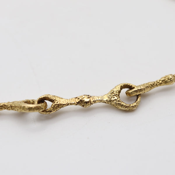 GEORGE BRAQUE Paris 1963 Sculptural Procris Necklace In 18Kt Gold With Enamel