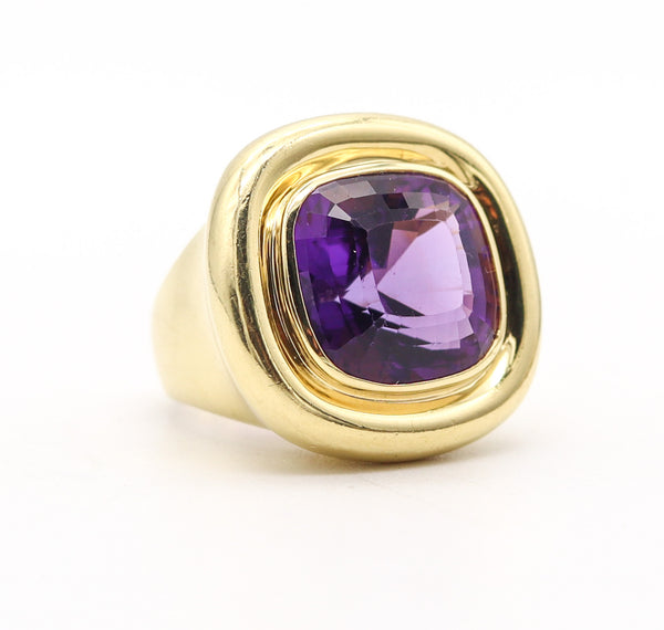 TIFFANY & CO. 1985 Paloma Picasso Square Cocktail Ring In 18Kt Gold & Amethyst