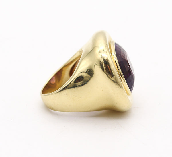 TIFFANY & CO. 1985 Paloma Picasso Square Cocktail Ring In 18Kt Gold & Amethyst