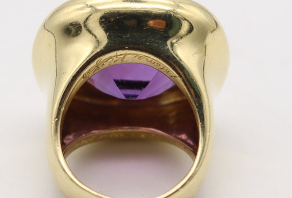 TIFFANY & CO. 1985 Paloma Picasso Square Cocktail Ring In 18Kt Gold & Amethyst