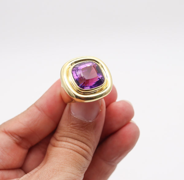 TIFFANY & CO. 1985 Paloma Picasso Square Cocktail Ring In 18Kt Gold & Amethyst