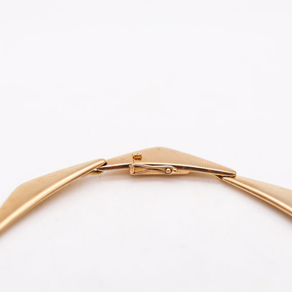 -Bent Gabrielsen 1960 For Hans Hansen Denmark Geometric Peak Necklace In 14Kt Yellow Gold