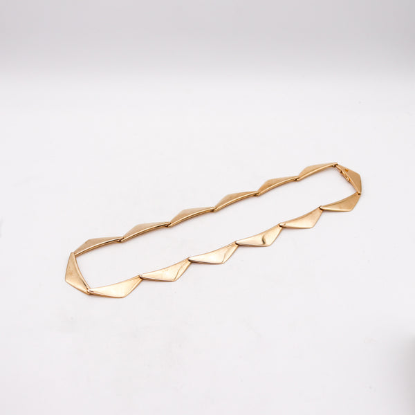 -Bent Gabrielsen 1960 For Hans Hansen Denmark Geometric Peak Necklace In 14Kt Yellow Gold