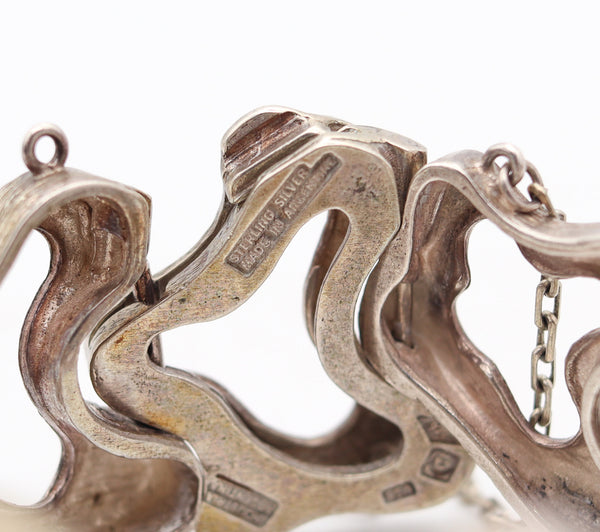 ANTONIO BELGIORNO 1970 Concretism Artistic Bracelet In .925 Sterling Silver