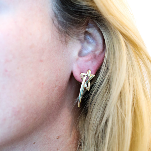 -Tiffany Co. By Paloma Picasso Pair Of Stars Earrings In 18Kt Yellow Gold