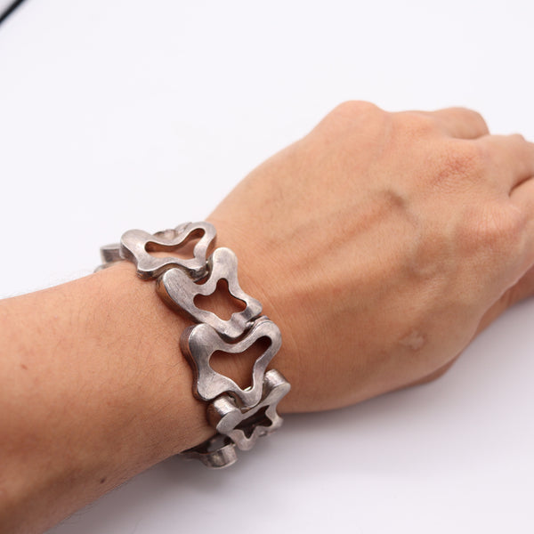 ANTONIO BELGIORNO 1970 Concretism Artistic Bracelet In .925 Sterling Silver