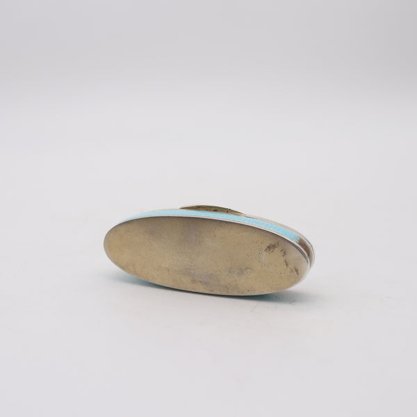 GEORGE ADAM SCHEID 1905 Edwardian Guilloche Enamel Naveta Pill Box
