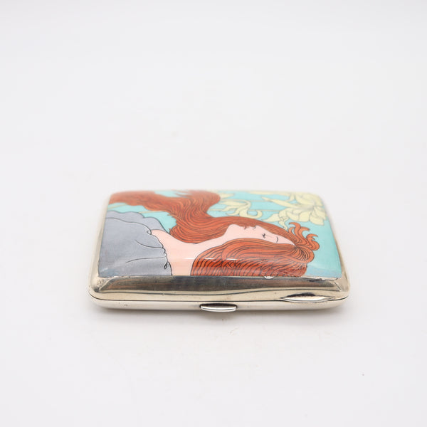 GEORGE ADAM SCHEID 1900 Art Nouveau Joseph Maria Auchentaller Enameled Box