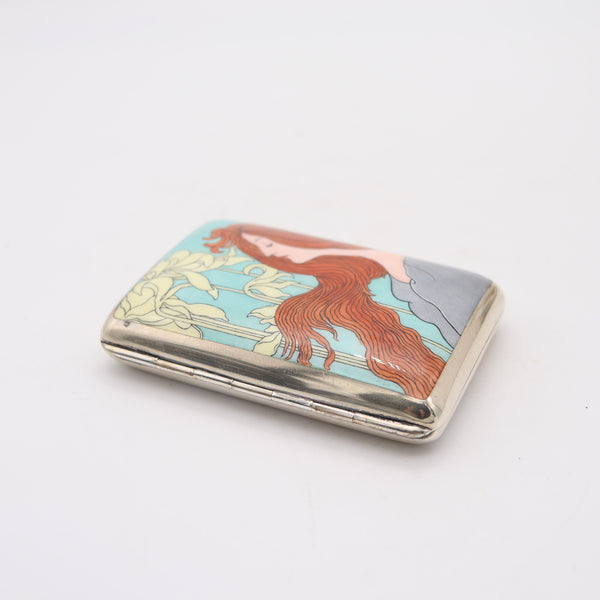 GEORGE ADAM SCHEID 1900 Art Nouveau Joseph Maria Auchentaller Enameled Box