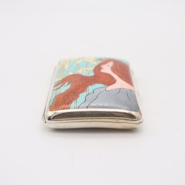 GEORGE ADAM SCHEID 1900 Art Nouveau Joseph Maria Auchentaller Enameled Box