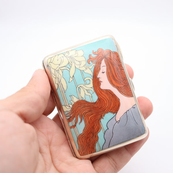 GEORGE ADAM SCHEID 1900 Art Nouveau Joseph Maria Auchentaller Enameled Box