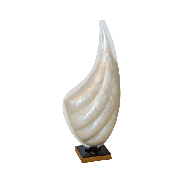 Roger Rougier 1970 Single Modernist Table Acrylic Lamp In Clam Shaped