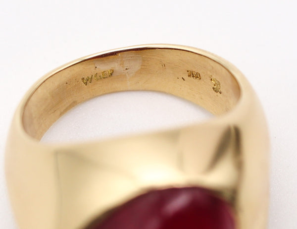 HEART SHAPED 1970 Cocktail Ring In 18Kt Yellow Gold With 9.56 Cts Rubellite