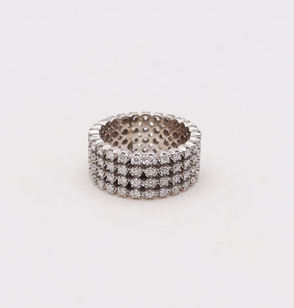 -Eternity Quadruple Ring In 18Kt White Gold With 3.03 Ctw Of Brilliant Cut Natural Diamonds