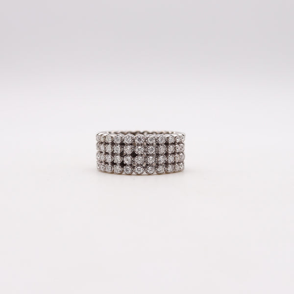 -Eternity Quadruple Ring In 18Kt White Gold With 3.03 Ctw Of Brilliant Cut Natural Diamonds