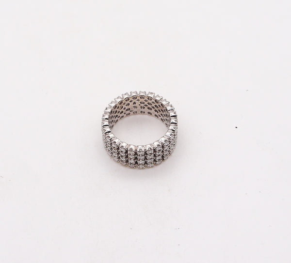 -Eternity Quadruple Ring In 18Kt White Gold With 3.03 Ctw Of Brilliant Cut Natural Diamonds