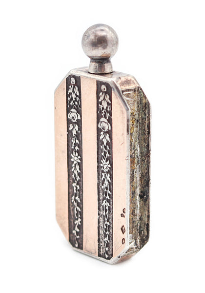 FRENCH 1925 Art-Deco Geometric Striker In 18Kt Yellow Gold And .900 Sterling