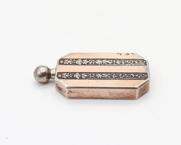 FRENCH 1925 Art-Deco Geometric Striker In 18Kt Yellow Gold And .900 Sterling