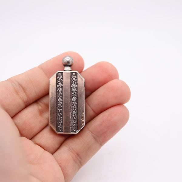 FRENCH 1925 Art-Deco Geometric Striker In 18Kt Yellow Gold And .900 Sterling