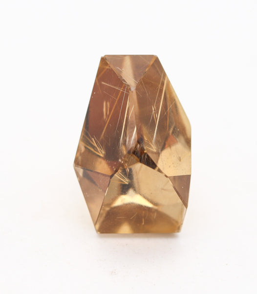 H. STERN By Diane Von Furstenberg Geometric Power Ring 18Kt Gold & Rutile Quartz
